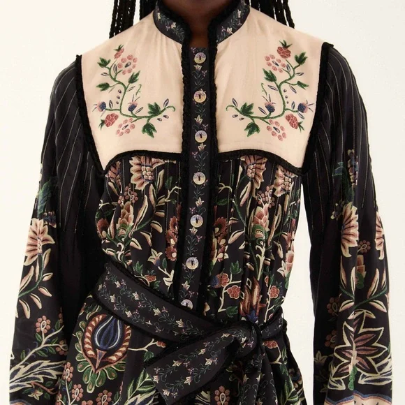 FARM Rio Black Marvelous Garden Long Sleeve Maxi Dress - Picture 3 of 4